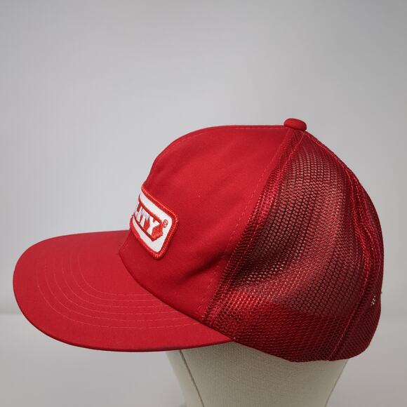 Utility Snapback Trucker Hat Red One Size Mesh Back Adjustable Tonkin Vintage - Picture 3 of 9